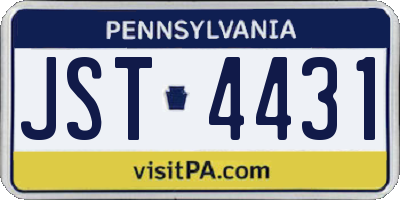 PA license plate JST4431