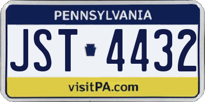 PA license plate JST4432