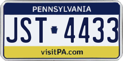 PA license plate JST4433
