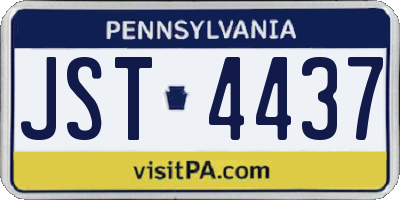 PA license plate JST4437