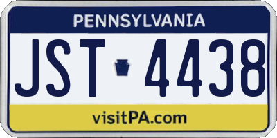 PA license plate JST4438