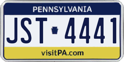 PA license plate JST4441