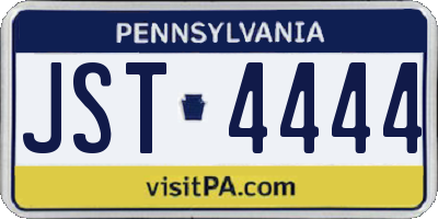 PA license plate JST4444