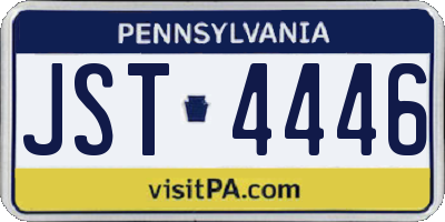 PA license plate JST4446