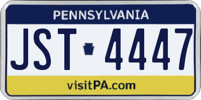 PA license plate JST4447