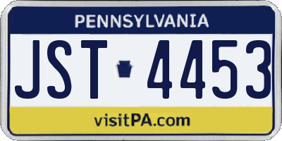 PA license plate JST4453