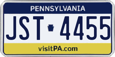 PA license plate JST4455