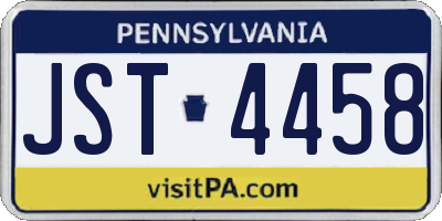 PA license plate JST4458