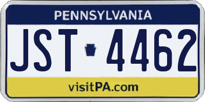 PA license plate JST4462