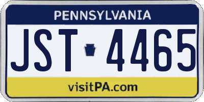 PA license plate JST4465