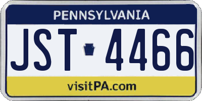 PA license plate JST4466