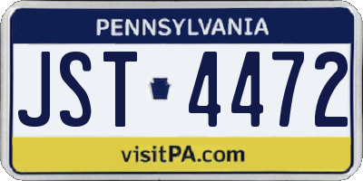 PA license plate JST4472