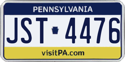 PA license plate JST4476