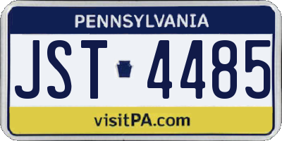 PA license plate JST4485