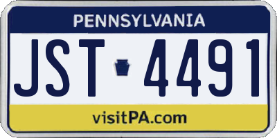 PA license plate JST4491