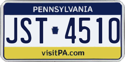 PA license plate JST4510