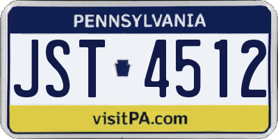 PA license plate JST4512