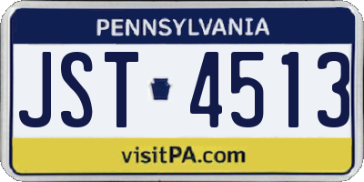 PA license plate JST4513