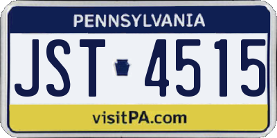 PA license plate JST4515