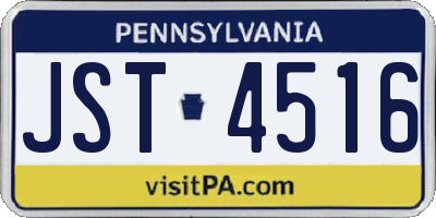 PA license plate JST4516