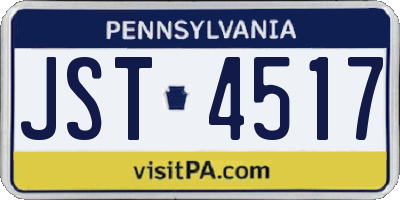 PA license plate JST4517