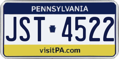 PA license plate JST4522
