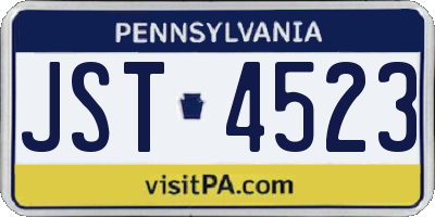 PA license plate JST4523