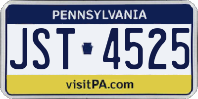 PA license plate JST4525