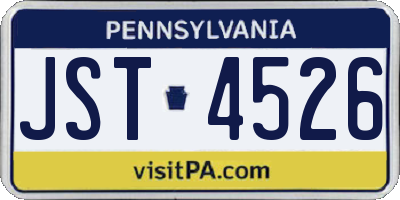 PA license plate JST4526