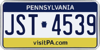PA license plate JST4539