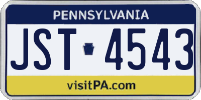 PA license plate JST4543