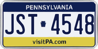 PA license plate JST4548