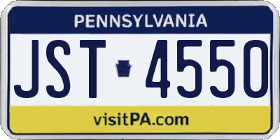 PA license plate JST4550
