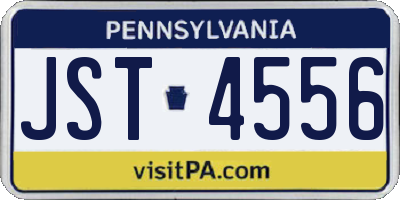 PA license plate JST4556