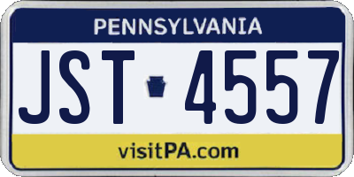 PA license plate JST4557