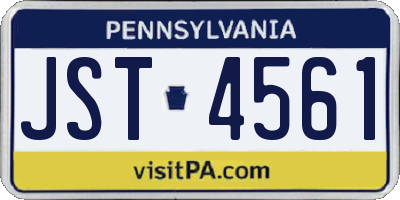 PA license plate JST4561