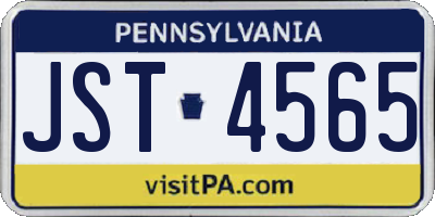 PA license plate JST4565