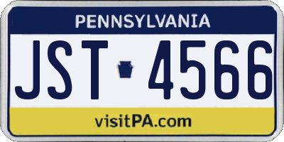 PA license plate JST4566