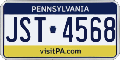 PA license plate JST4568