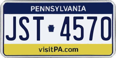 PA license plate JST4570