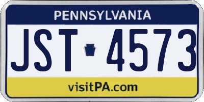 PA license plate JST4573