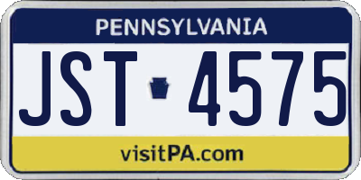 PA license plate JST4575