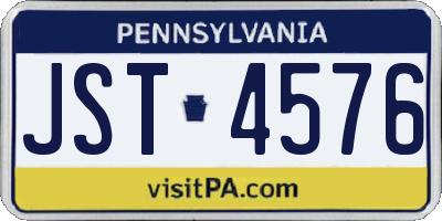 PA license plate JST4576