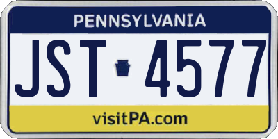 PA license plate JST4577