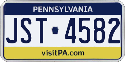 PA license plate JST4582