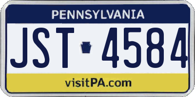 PA license plate JST4584