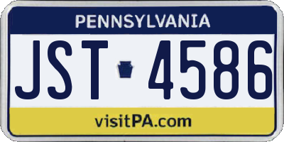 PA license plate JST4586