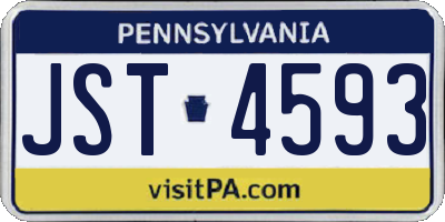 PA license plate JST4593