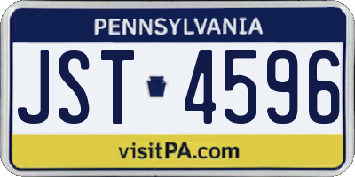 PA license plate JST4596