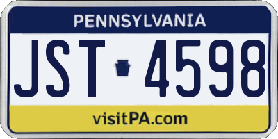 PA license plate JST4598